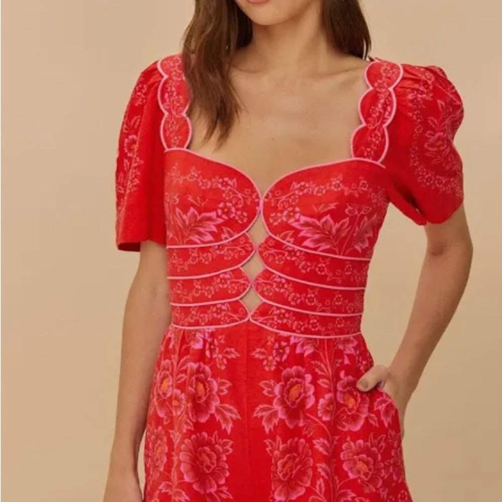 FARM Rio Red Floral Jumpsuit